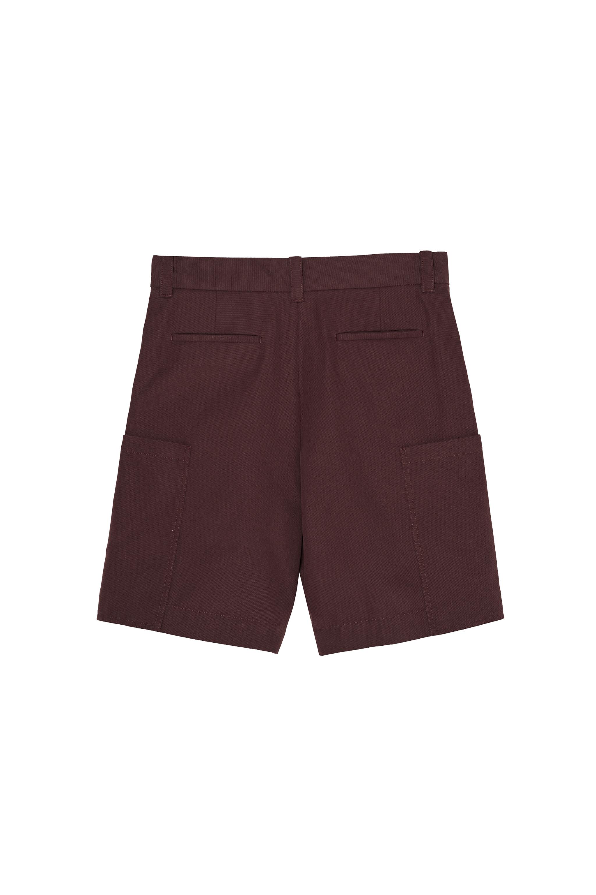 RELAXED FIT PLEATED CARGO SHORTS